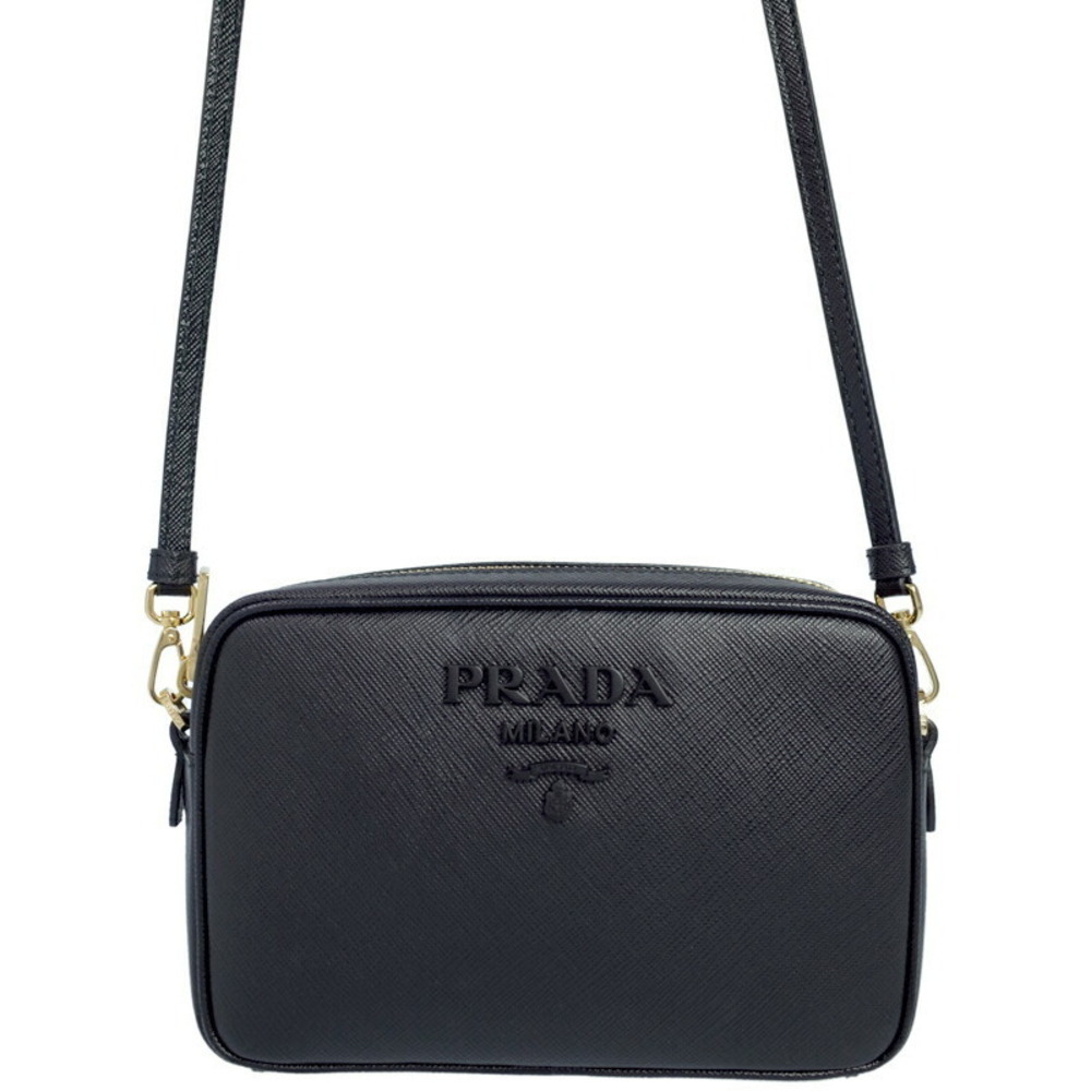 Prada Saffiano Camera Crossbody Bag black leather